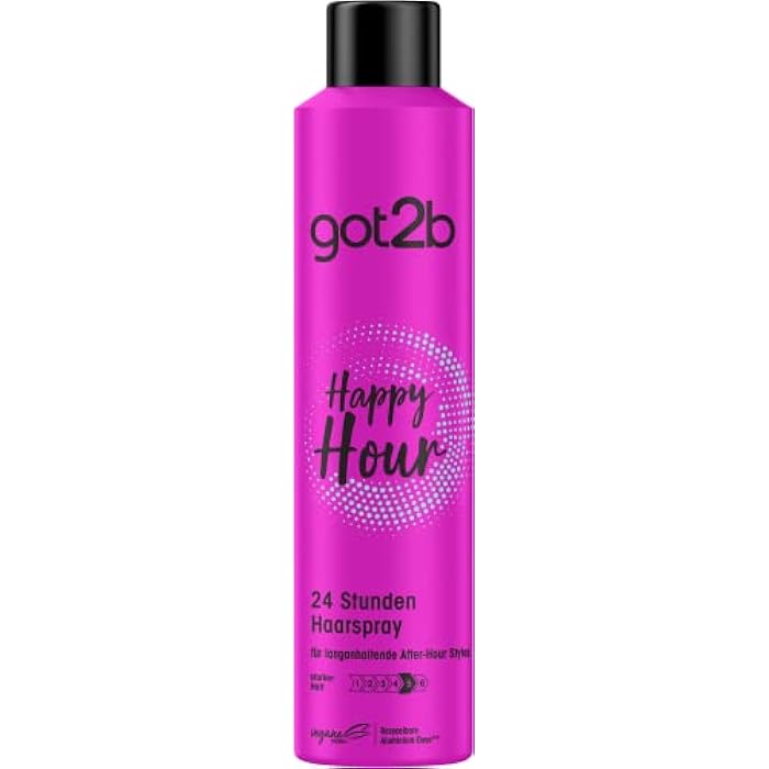 got2b Happy Hour Halt 5 Hairspray (100 ml), 24 Hours Hairspray for Extreme Hold and Durable Styles, Protects Hair from Drying Out - Image 2